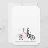 ヴィンテージ自転車コテージコアピンクまたは選択カラー 招待状 (裏面)