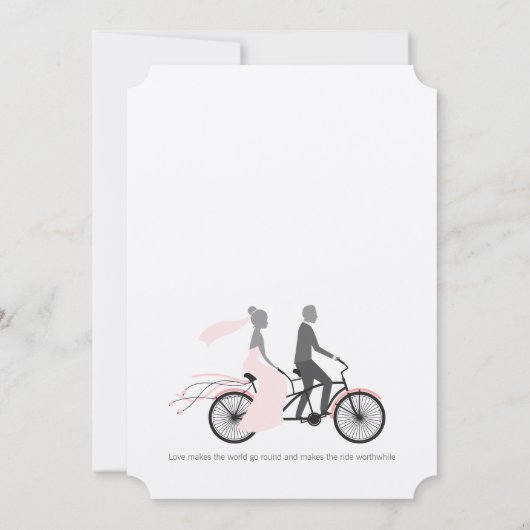 ヴィンテージ自転車コテージコアピンクまたは選択カラー 招待状 (裏面)
