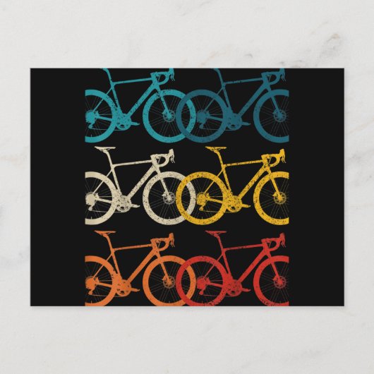ヴィンテージ自転車サイクリングロードバイクレース自転車 シーズンポストカード (正面)