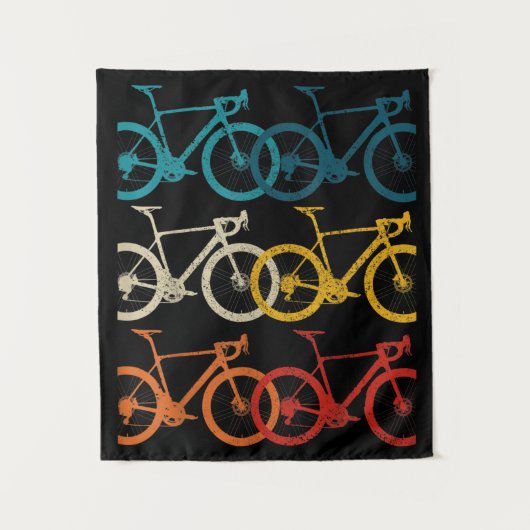 ヴィンテージ自転車サイクリングロードバイクレース自転車 タペストリー (正面)