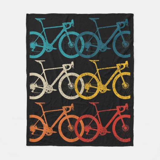 ヴィンテージ自転車サイクリングロードバイクレース自転車 フリースブランケット (正面)