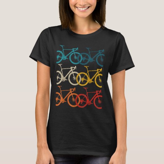 ヴィンテージ自転車サイクリングロードバイクレース自転車 Tシャツ (正面)