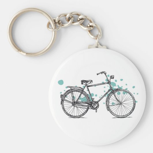 ヴィンテージ自転車スケッチキーチェーン キーホルダー (正面)