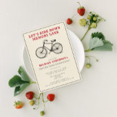 ヴィンテージ自転車マイルストーン誕生日パーティー 招待状