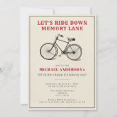 ヴィンテージ自転車マイルストーン誕生日パーティー 招待状 (正面)