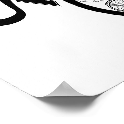 ヴィンテージ自転車リサイクルのアパレルとギフト ポスター (角)