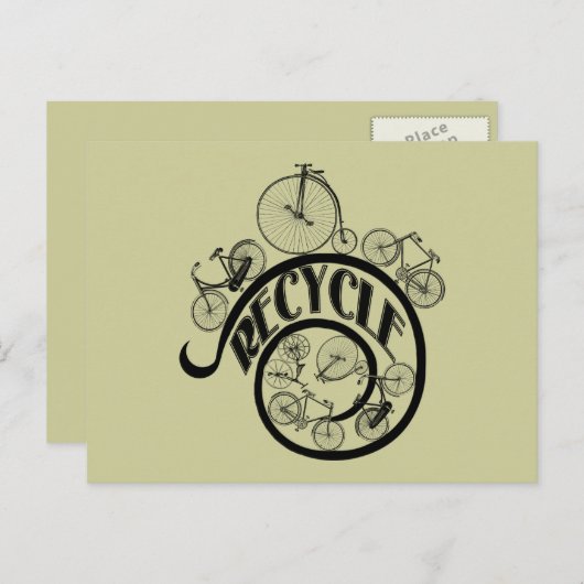 ヴィンテージ自転車リサイクルのアパレルとギフト ポストカード (正面/裏面)