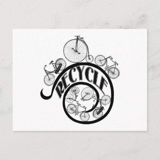 ヴィンテージ自転車リサイクルのアパレルとギフト ポストカード (正面)