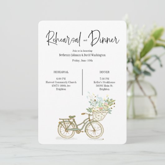 ヴィンテージ自転車リハーサル及びディナー招待状 招待状 (スタンド正面)