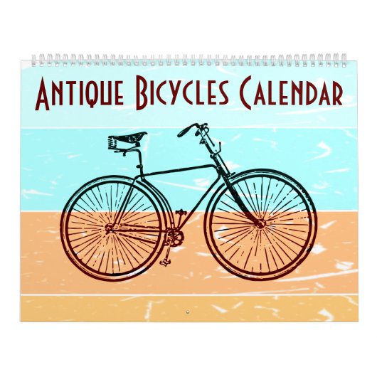 ヴィンテージ自転車レトロ背景イラストレーション カレンダー (カバー)