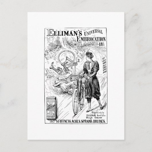 ヴィンテージ自転車広告カード ポストカード (正面)