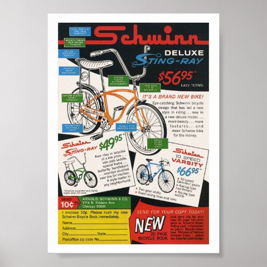 ヴィンテージ自転車広告 ポスター (正面)