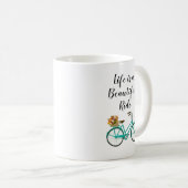 ヴィンテージ自転車引用文ビューティフルライドイラストレーション コーヒーマグカップ (正面右)