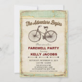 ヴィンテージ自転車旅行さらばパーティの招待状 招待状 (正面)