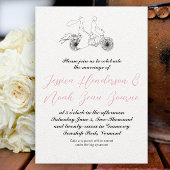 ヴィンテージ自転車用コテージコアピンク 招待状