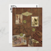 ヴィンテージ自転車用スクラップブック葉書 ポストカード (正面/裏面)