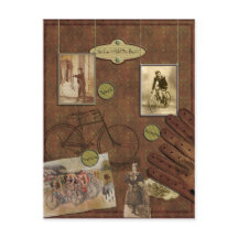 ヴィンテージ自転車用スクラップブック葉書