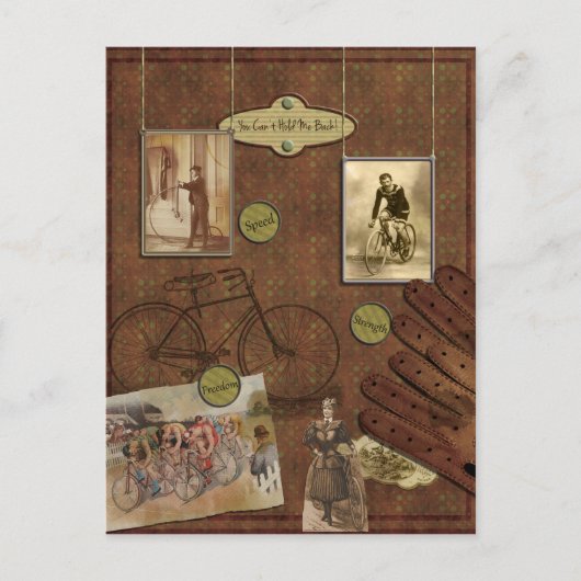 ヴィンテージ自転車用スクラップブック葉書 ポストカード (正面)