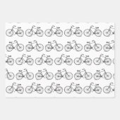 ヴィンテージ自転車白黒パーソナライズ ラッピングペーパーシート (正面)