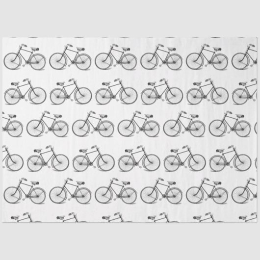 ヴィンテージ自転車白黒 薄葉紙 (正面)