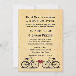 ヴィンテージ自転車結婚式招待状 招待状