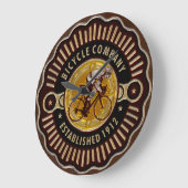 ヴィンテージ自転車11時のオプション ラージ壁時計 (傾斜)