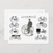 ヴィンテージ自転車1880 ポストカード (正面/裏面)