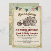ヴィンテージ自転車 ウェディングアニバーサリー インビテーション (正面/裏面)