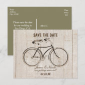 ヴィンテージ自転車 ウッド ラスティック ポストカード (正面/裏面)