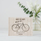ヴィンテージ自転車 ウッド ラスティック ポストカード (スタンド正面)