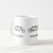 ヴィンテージ自転車/タンデムバイク コーヒーマグカップ (正面左)