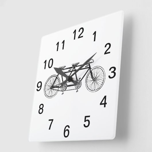 ヴィンテージ自転車/タンデムバイク スクエア壁時計 (傾斜)