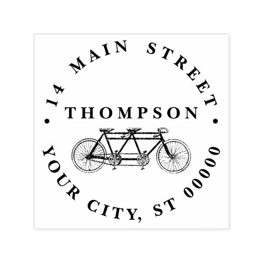 ヴィンテージ自転車/タンデムバイク セルフインキングスタンプ (デザイン)