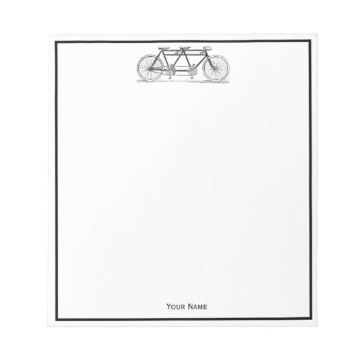 ヴィンテージ自転車/タンデムバイク ノートパッド (正面)