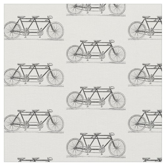 ヴィンテージ自転車/タンデムバイク ファブリック (クローズアップ)