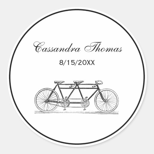 ヴィンテージ自転車/タンデムバイク ラウンドシール (正面)