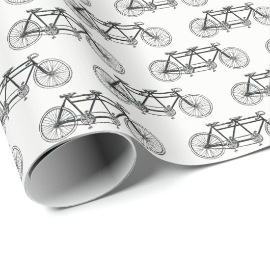 ヴィンテージ自転車/タンデムバイク ラッピングペーパー (ロールコーナー)