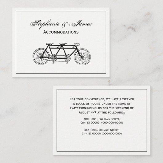 ヴィンテージ自転車/タンデムバイク 名刺 (正面/裏面)