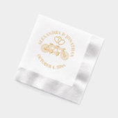 ヴィンテージ自転車/タンデムバイク 箔ナプキン (左)