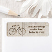 ヴィンテージ自転車 レトロな木製 住所ラベル ラベル (インサイチュ)