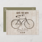 ヴィンテージ自転車 木製の素朴なポストカード 案内ポストカード (正面/裏面)