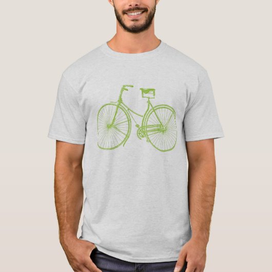 ヴィンテージ自転車 – 火星緑 Tシャツ (正面)