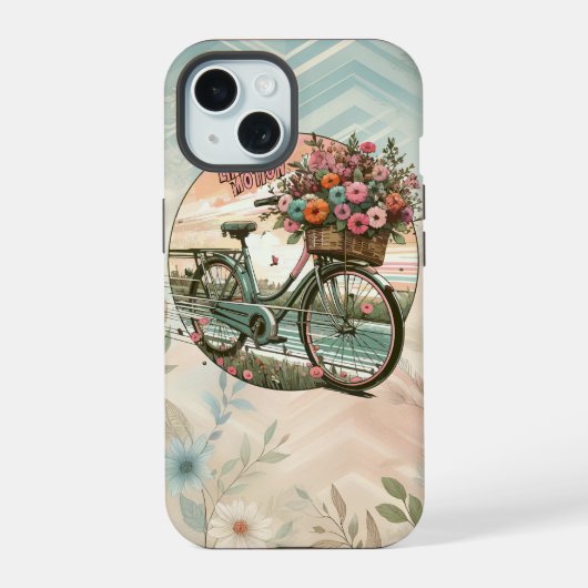 ヴィンテージ自転車 iPhone 15ケース (裏面)