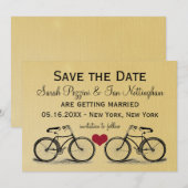 ヴィンテージ自転車 Save the Date ウェディングカード セーブザデート (正面/裏面)