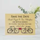 ヴィンテージ自転車 Save the Date ウェディングカード セーブザデート (スタンド正面)