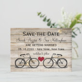 ヴィンテージ自転車 Save the Date ウェディングカード セーブザデート (スタンド正面)