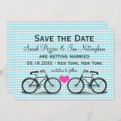 ヴィンテージ自転車 Save the Date ウェディングカード 招待状 (正面/裏面)