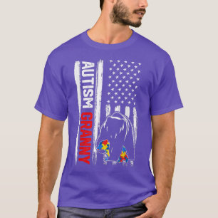 ヴィンテージ自閉症グラニーベアーアメリカ国旗認識度 Tシャツ