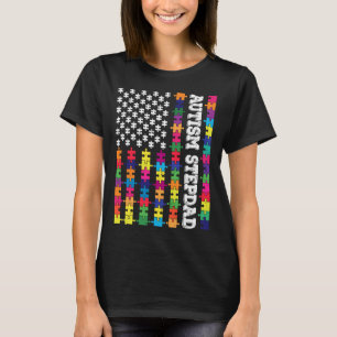 ヴィンテージ自閉症義父の愛国的パズルアメリカF Tシャツ