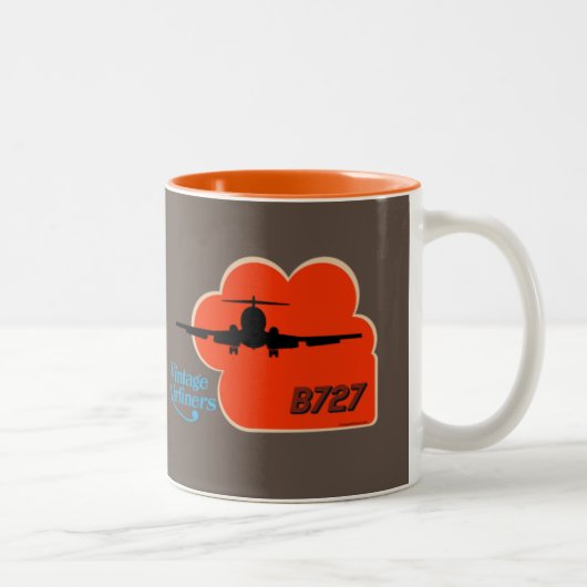 ヴィンテージ航クール空機レトロスタイルMug ツートーンマグカップ (右)